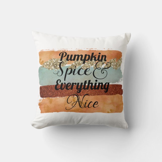 Pumpkin Spice en Alles-Nice-Herfst Kussen (Voorkant)