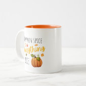 Pumpkin Spice en Alles-Nice-Herfst Tweekleurige Koffiemok (Voorkant links)