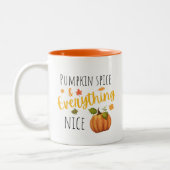 Pumpkin Spice en Alles-Nice-Herfst Tweekleurige Koffiemok (Links)