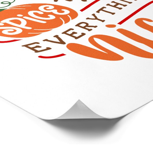 Pumpkin Spice en Alles-Nice Typografie Poster (Hoek)