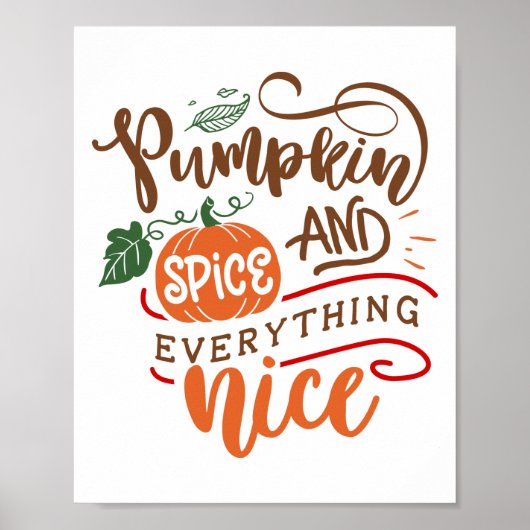 Pumpkin Spice en Alles-Nice Typografie Poster (Voorkant)