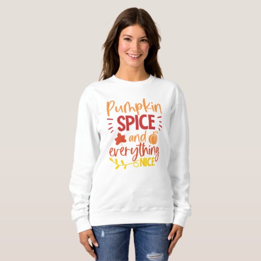 Pumpkin Spice en Alles wat Nice herfst Trui (Voorkant volledig)
