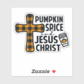 Pumpkin Spice en Jezus Christus - Geloof Sticker (Vel)