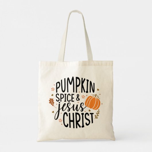 Pumpkin Spice en Jezus Christus Tote Bag (Achterkant)