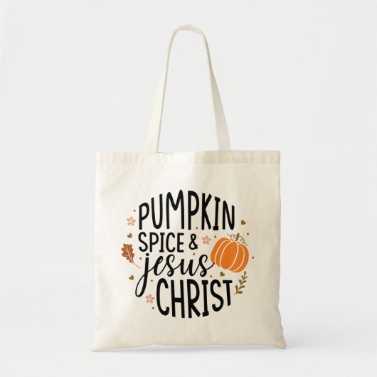 Pumpkin Spice en Jezus Christus Tote Bag (Voorkant)