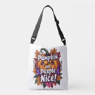 Pumpkin Spice en Paarse Nice: Grappige Herfst Bewu Crossbody Tas