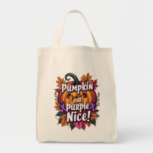 Pumpkin Spice en Paarse Nice: Grappige Herfst Bewu Tote Bag