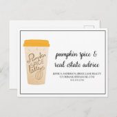 Pumpkin Spice en Real Estate Advice Briefkaart (Voorkant / Achterkant)