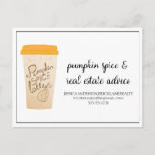 Pumpkin Spice en Real Estate Advice Briefkaart (Voorkant)