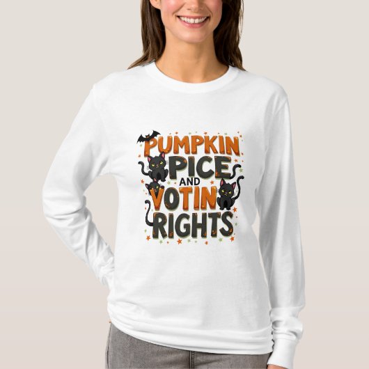 Pumpkin Spice en stemrecht Halloween T-shirt (Voorkant)