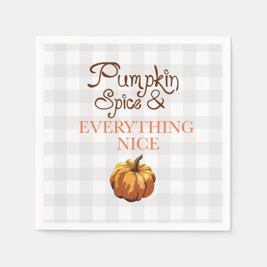 Pumpkin Spice Everything Gingham Pattern Wreater Servet (Voorkant)