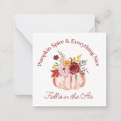Pumpkin Spice & Everything Leuk, Thanksgiving Leuk Notitiekaartje (Voorkant)