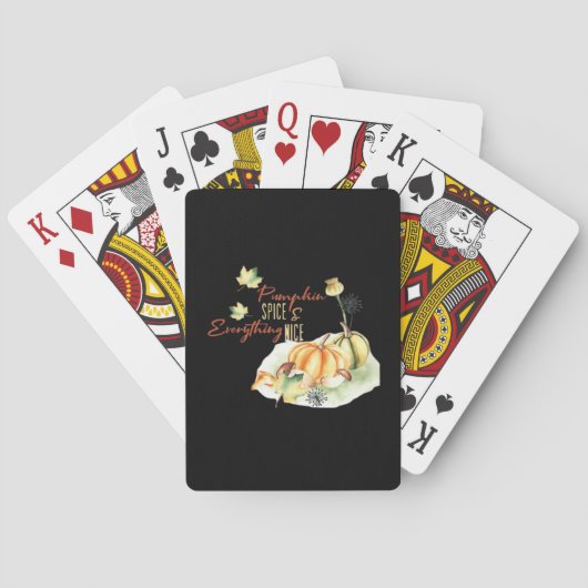 Pumpkin Spice & Everything Leuke Chill Slogan Pokerkaarten (Achterkant)