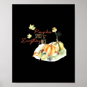 Pumpkin Spice & Everything Leuke Chill Slogan Poster
