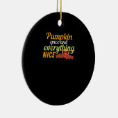 Pumpkin Spice & Everything Leuke Halloween Basic D Keramisch Ornament (Rechts)