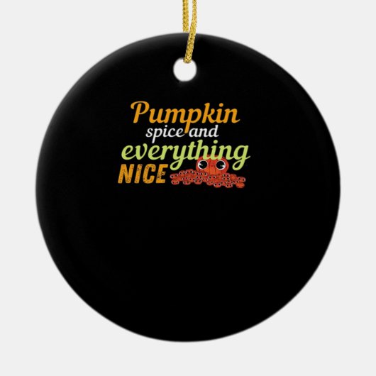 Pumpkin Spice & Everything Leuke Halloween Basic D Keramisch Ornament (Voorkant)