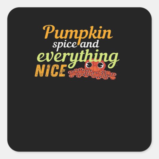 Pumpkin Spice & Everything Leuke Halloween Basic D Vierkante Sticker (Voorkant)