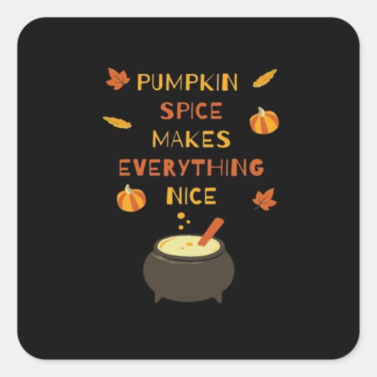 Pumpkin Spice & Everything Leuke Halloween Viral V Vierkante Sticker (Voorkant)