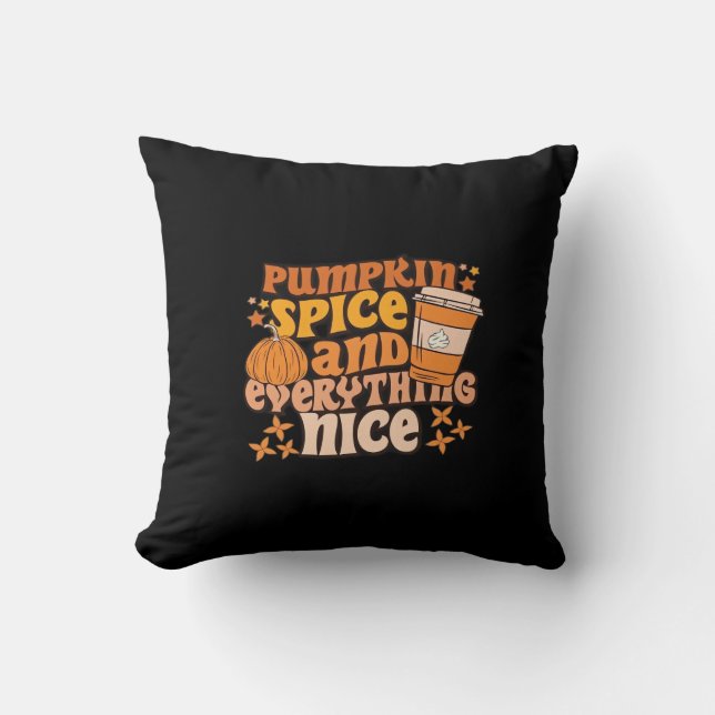 Pumpkin Spice & Everything Leuke Herfst Seizoen Kussen (Voorkant)