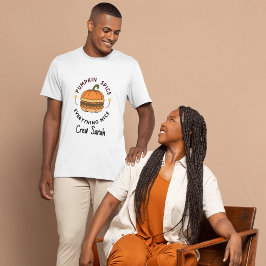 Pumpkin Spice Everything Leuke naam Herfst Crew Sq T-shirt