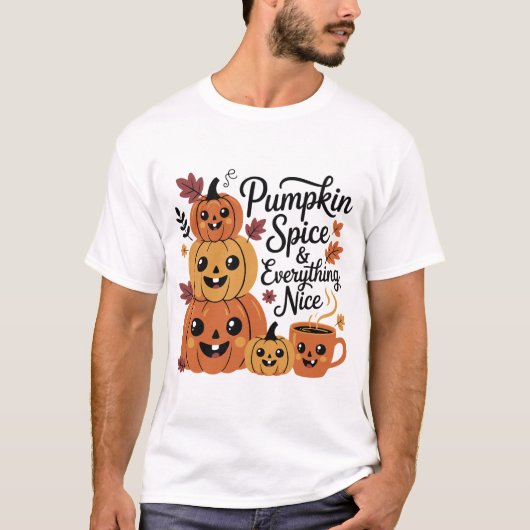 Pumpkin Spice & Everything Mooi | Schattigee Herfs T-shirt (Voorkant)