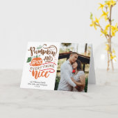 Pumpkin Spice & Everything Mooie Foto Thanksgiving Kaart (Gele Bloem)