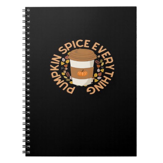 Pumpkin Spice Everything Mooie Herfst Quote Notitieboek (Voorkant)