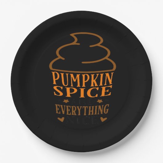 Pumpkin Spice & Everything Mooie Premium Papieren Bordje (Voorkant)