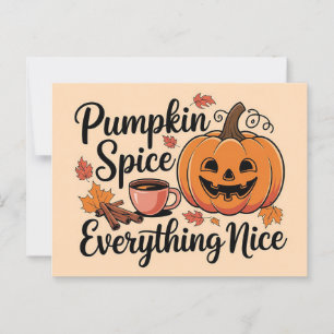 "Pumpkin Spice & Everything Nice" Autumn Graphic Briefkaart