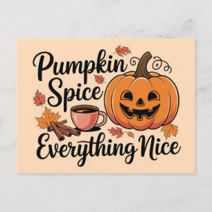 "Pumpkin Spice & Everything Nice" Autumn Graphic Feestdagenkaart