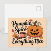 "Pumpkin Spice & Everything Nice" Autumn Graphic Feestdagenkaart (Voorkant / Achterkant)