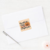 "Pumpkin Spice & Everything Nice" Autumn Graphic Vierkante Sticker (Envelop)