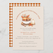 Pumpkin Spice & Everything Nice – Fall Baby Shower Kaart (Voorkant / Achterkant)