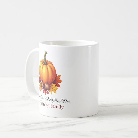 Pumpkin Spice & Everything Nice Gepersonaliseerd Koffiemok (Voorkant links)