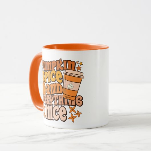 "Pumpkin Spice & Everything Nice" Herfst Seizoen Mok (Voorkant links)