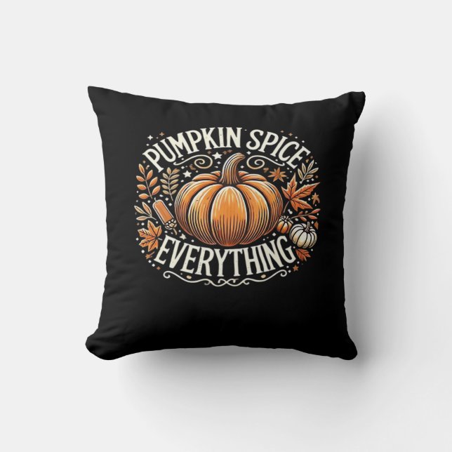 Pumpkin Spice Everything Slogan Quote Kussen (Voorkant)