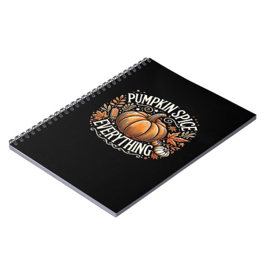 Pumpkin Spice Everything Slogan Quote Notitieboek (Linkerzijde)