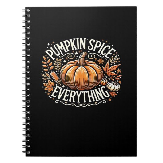 Pumpkin Spice Everything Slogan Quote Notitieboek (Voorkant)