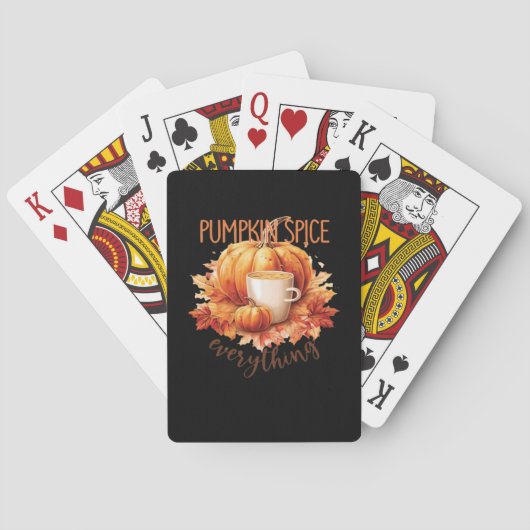 Pumpkin Spice Everything Word Art Pokerkaarten (Achterkant)