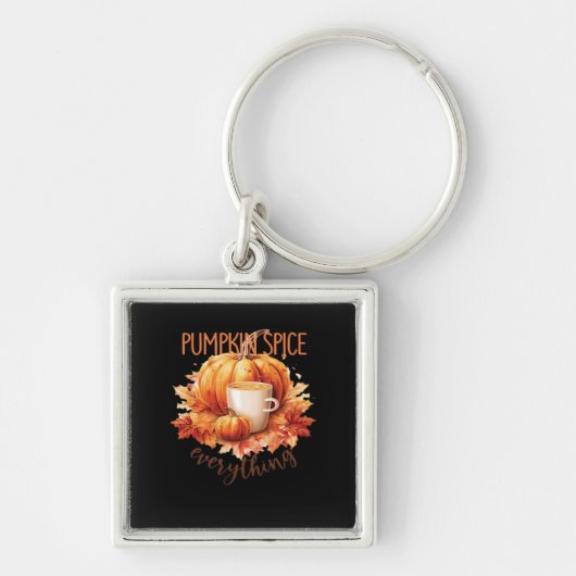 Pumpkin Spice Everything Word Art Sleutelhanger (Voorkant)