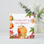 Pumpkin Spice Fall Colors Red Berry Maple Leaves Kaart (Staand voorkant)