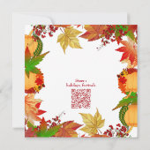 Pumpkin Spice Fall Colors Red Berry Maple Leaves Kaart (Achterkant)