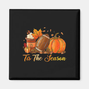 Pumpkin Spice Footbyll Tis het seizoen Herfst Than Magneet