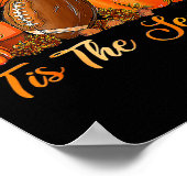 Pumpkin Spice Footbyll Tis het seizoen Herfst Than Poster (Hoek)