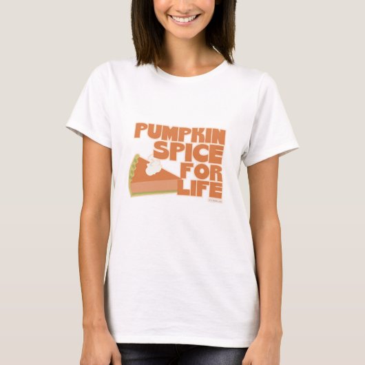 Pumpkin Spice for Life Autumn Flavor Slogan T-shirt (Voorkant)