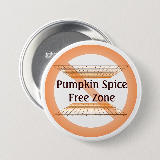 Pumpkin Spice Free Zone Ronde Button 7,6 Cm (Voorkant /achterkant)