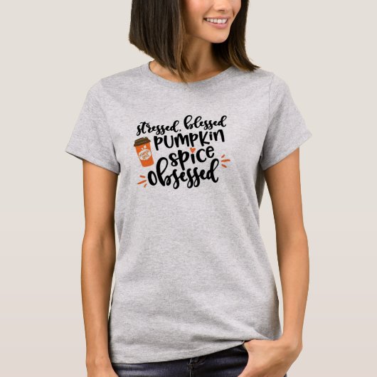 Pumpkin Spice geobsedeerd T-shirt (Voorkant)