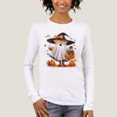 Pumpkin Spice Ghost Halloween Mode Tri-Blend Shirt (Voorkant volledig)