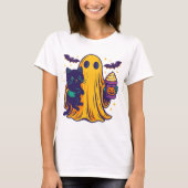 Pumpkin Spice Ghost PNG|fall catful|fall cat png|g T-shirt (Voorkant)