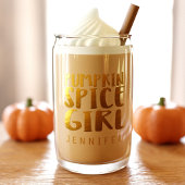 Pumpkin Spice Girl Custom Name Can Glass Blikvorm Glas
